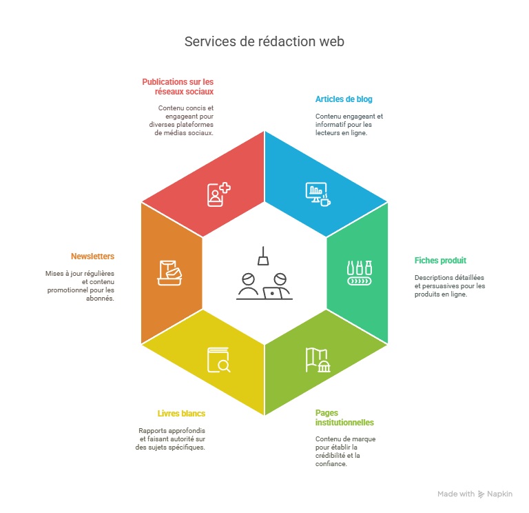 Récapitulatif des différents services d'une agence de rédaction web